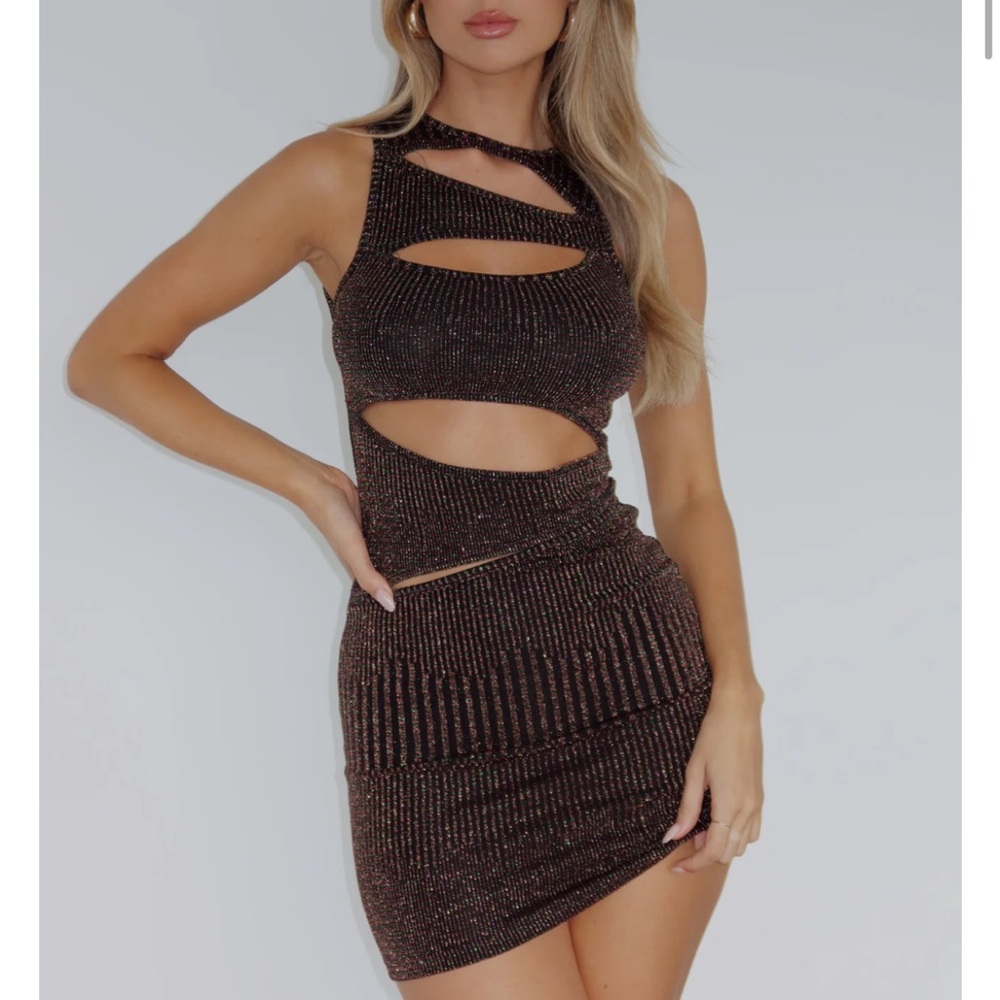 White fox boutique bronze skirt